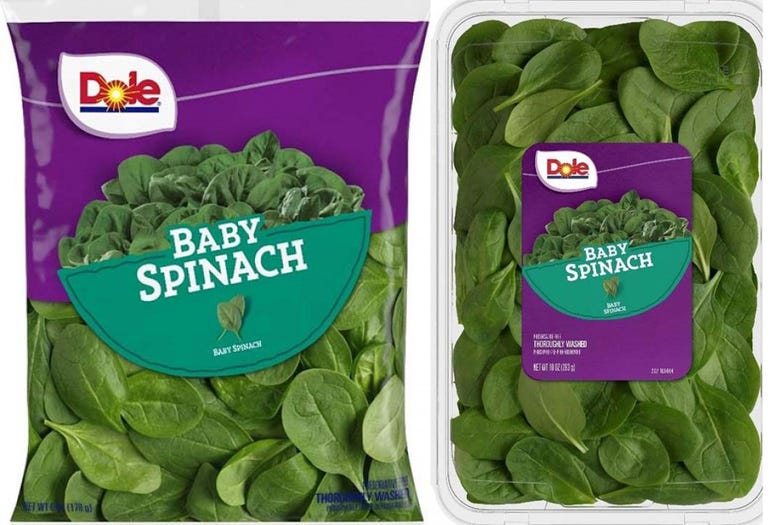 baby spinach recall