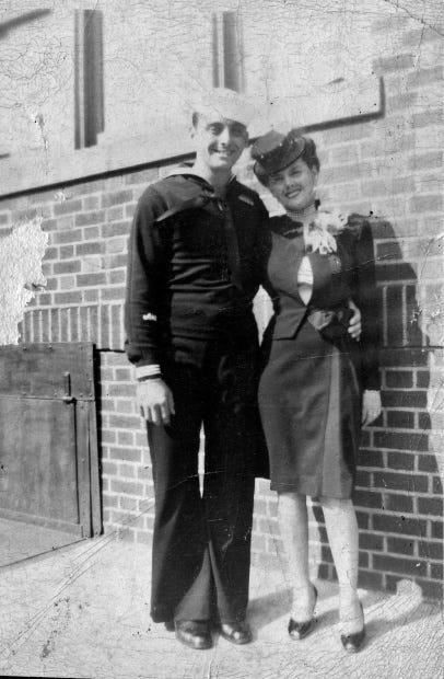 Vintage photo of Mongeli and his wife on leave during WWII. They have been married for more than 70 years. (Photo credit: Joe Mongeli) Joe Mongeli