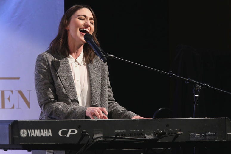 Sara Bareilles attends the UCLA #WOW The Wonder Of Women Summit at UCLA Meyer and Renee Luskin Conference Center on April 11, 2019 in Los Angeles, California. Sara Bareilles