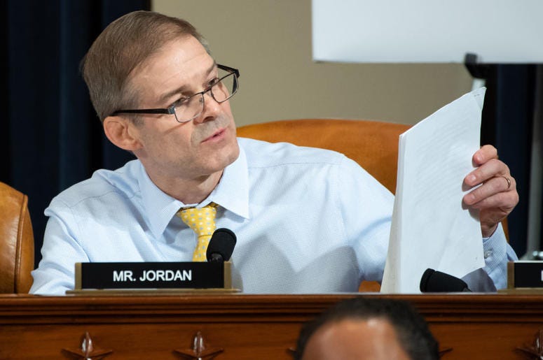 Rep. Jim Jordan during the first public hearings held by the House Permanent Select Committee on Intelligence on Capitol Hill November 13, 2019 in Washington, DC. Rep. Jim Jordan