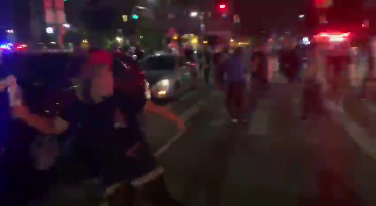 A still allegedly showing Samantha Shader throwing a Molotov cocktail at police. Alleged Samantha Shader photo