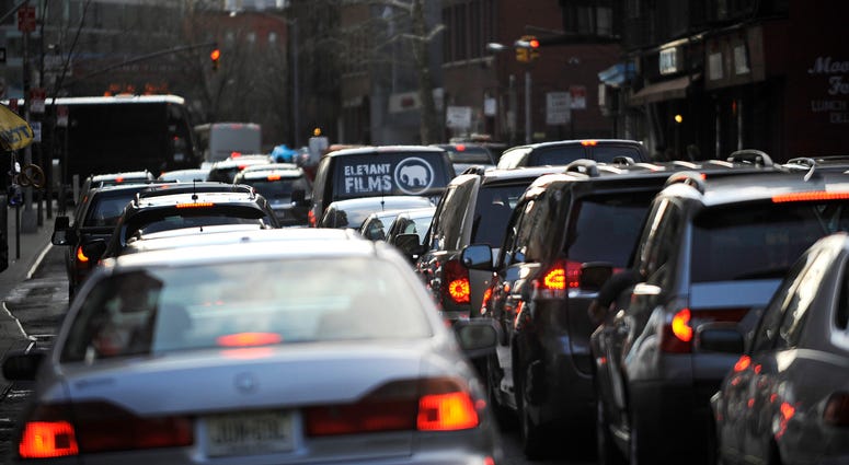 Traffic in New York. New York traffic congestion pricing