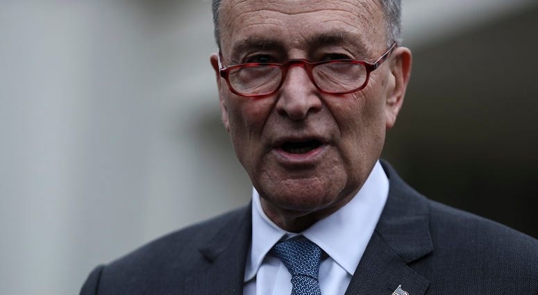 Sen. Chuck Schumer, D-N.Y., speaks to reporters on following a border security briefing with President Donald Trump and congressional leadership at the White House on January 2, 2018 in Washington, DC. Sen. Charles Schumer
