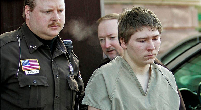 In this March 3, 2006, file photo, Brendan Dassey, is escorted out of a Manitowoc County Circuit courtroom in Manitowoc, Wis. Brendan Dassey