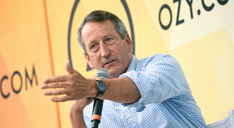 In this July 21, 2018, file photo, Republican politician Mark Sanford speaks at OZY Fest in Central Park in New York. Mark Sanford