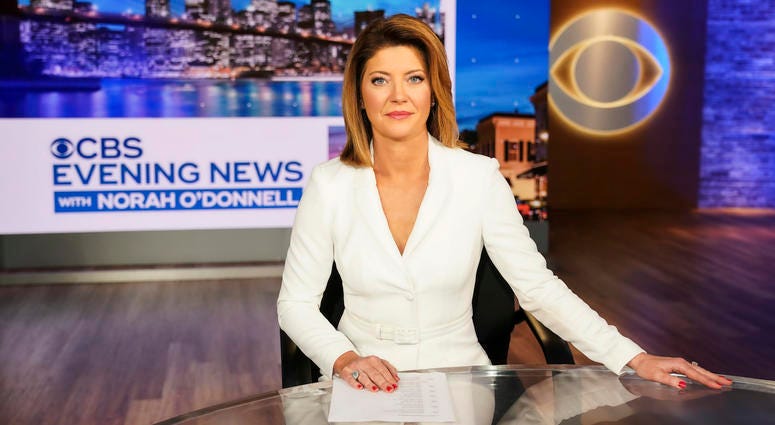 This image released by CBS shows Norah O'Donnell, host of the new "CBS Evening News with Norah O'Donnell." CBS Evening News