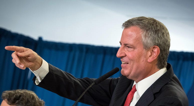 Mayor Bill de Blasio in Brooklyn Mayor Bill de Blasio