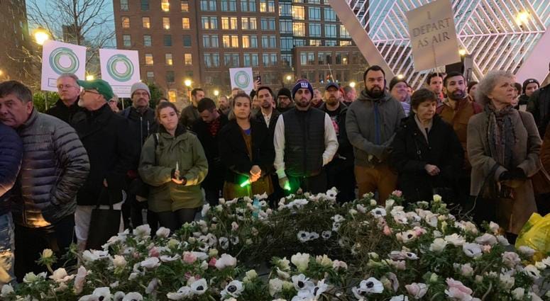 New Yorkers marked World AIDS Day in Greenwich Village Saturday. World AIDS Day