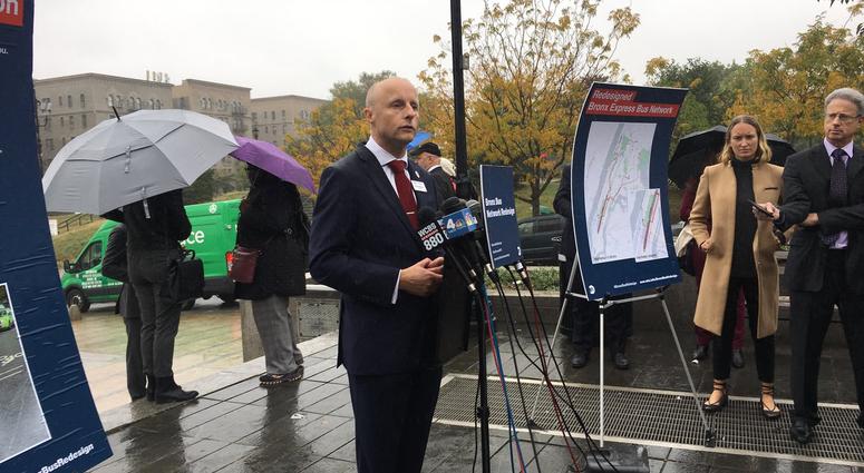 Andy Byford touts Bronx bus network redesign on Oct. 22, 2019. Andy Byford