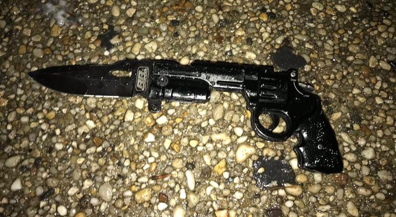 The firearm. Officers shoot man with fake gun