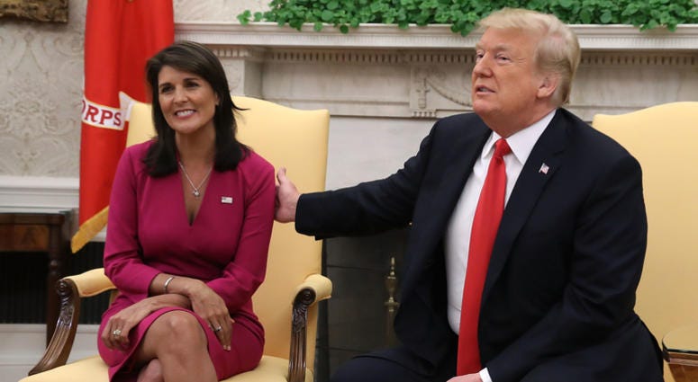 Nikki Haley and President Trump. Nikki Haley and President Trump