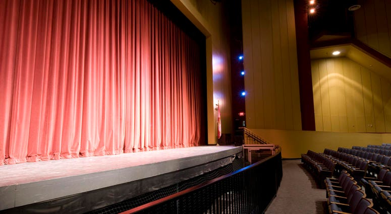 A stage inside a high school auditorium High School Theater