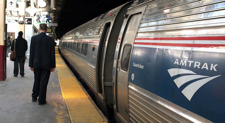 An Amtrak train waits in Newark Penn Station on February 8, 2011 in Newark, New Jersey. Amtrak Tunnel