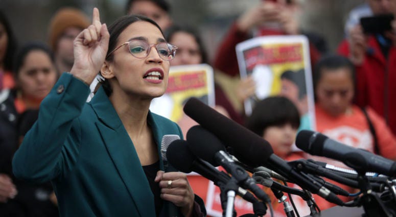 Rep. Alexandria Ocasio-Cortez (D-NY) speaks during a news conference at the East Front of the U.S. Capitol February 7, 2019 in Washington, DC. Rep. Alexandria Ocasio-Cortez