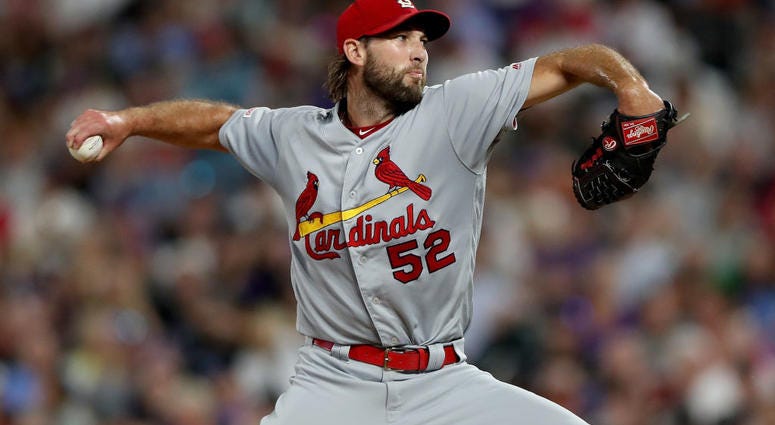 Starting pitcher Michael Wacha #52 of the St Louis Cardinals throws in the fourth inning against the Colorado Rockies at Coors Field on September 10, 2019 in Denver, Colorado. Michael Wacha
