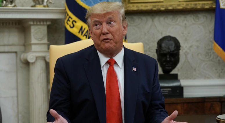 U.S. President Donald Trump speaks during an Oval Office announcement September 11, 2019 at the White House in Washington, DC. President Donald Trump