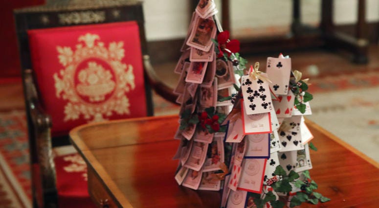 Christmas decorations on display at the White House on Dec. 2, 2019 in Washington, DC. White House Christmas