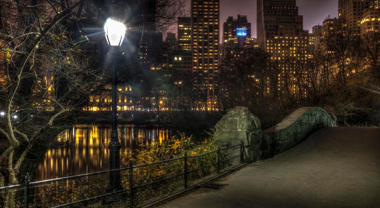 Central Park at night. Central Park at night