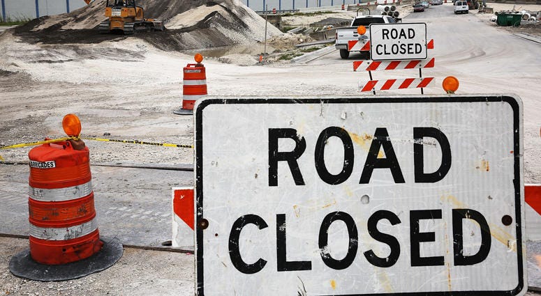 Construction work is seen at the 826 and 836 State Road Interchange July 30, 2015 in Miami, Florida. Road Construction
