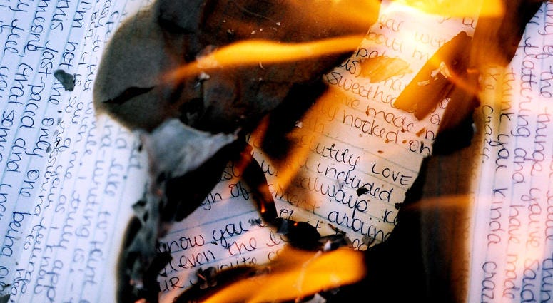 Burning love letter