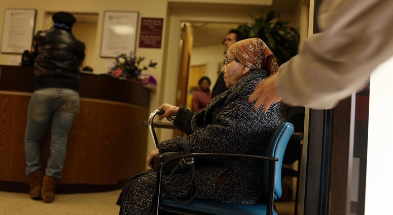 A hospital room in New York City. Flu shot