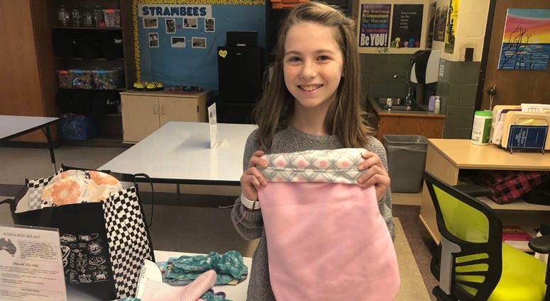 Lily Rosengard is sewing pouches for orphaned kangaroos Lily Rosengard