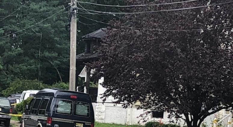 The scene of a house fire in Neptune, New Jersey. Neptune House Fire