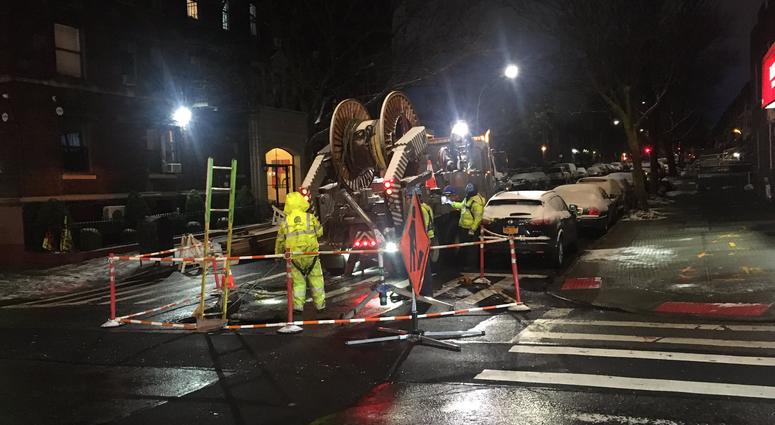 Manhole on fire in Brooklyn