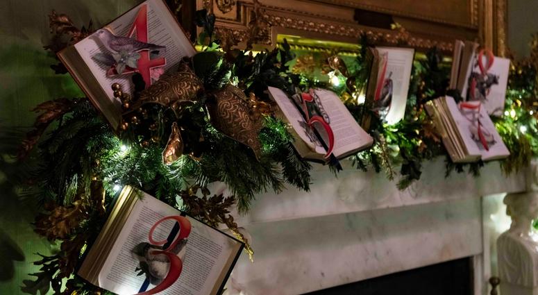 Christmas decorations on display at the White House on Dec. 2, 2019 in Washington, DC. White House Christmas