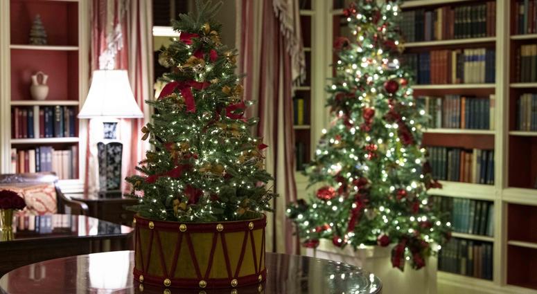 Christmas decorations on display at the White House on Dec. 2, 2019 in Washington, DC. White House Christmas