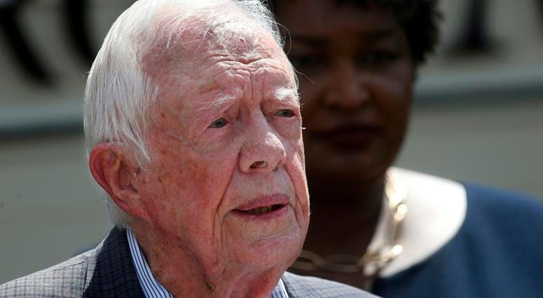 In this Sept. 18, 2018 file photo, former President Jimmy Carter speaks during a news conference, in Plains, Ga. Jimmy Carter AP