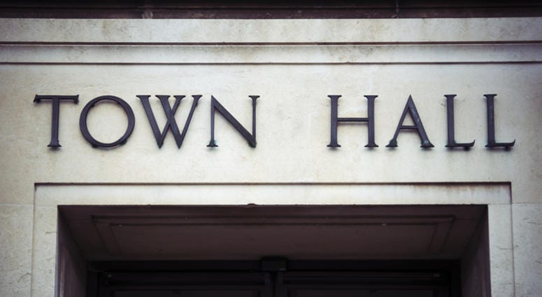 Town Hall sign Town Hall sign