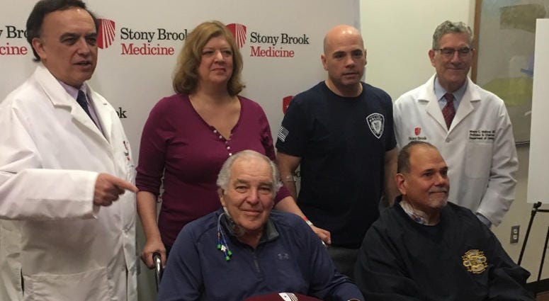 Ed Kranepool, Brian Cooney and doctors at Stony Brook Hospital Ed Kranepool