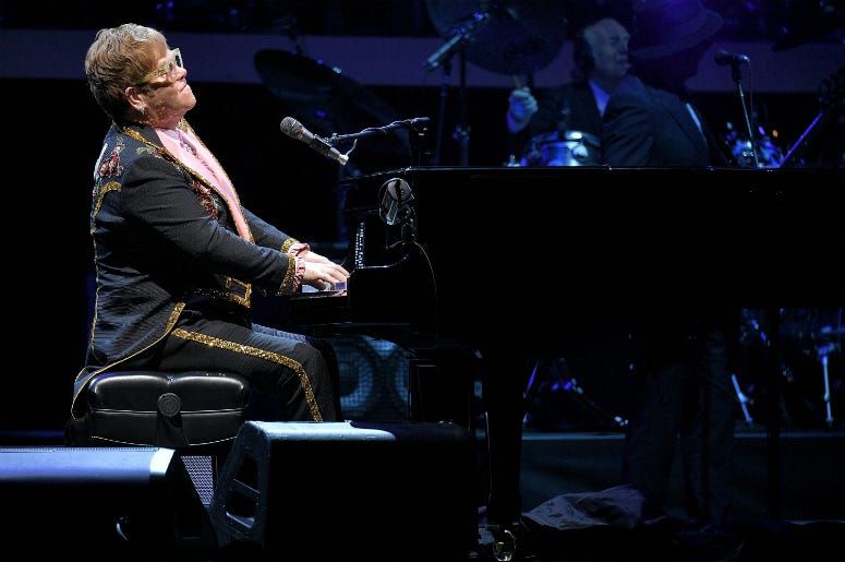 Elton John performs during his 'Farewell Yellow Brick Road' tour at Madison Square Garden on October 18, 2018 i Elton John performs during his 'Farewell Yellow Brick Road' tour at Madison Square Garden on October 18, 2018 i