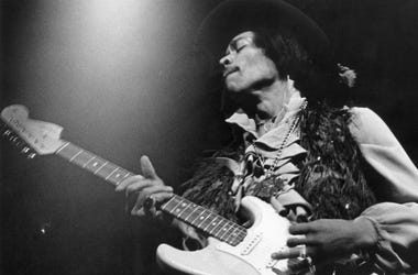 Jimi Hendrix performs on his Fender Stratocaster electric guitar at the Fillmore East in New York. Jimi Hendrix performs on his Fender Stratocaster electric guitar at the Fillmore East in New York.
