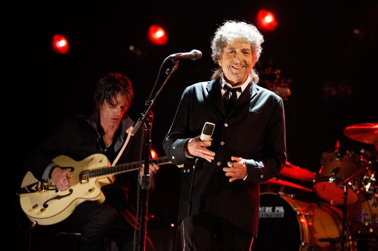 Bob Dylan Performing with His Band