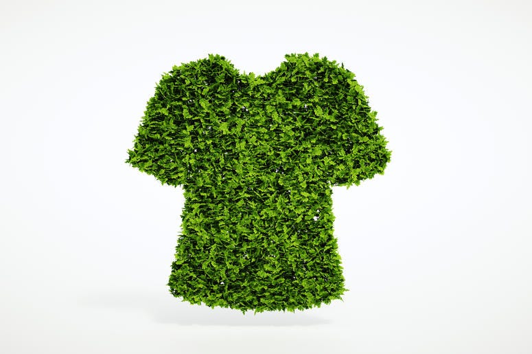 Sustainable clothing: T-shirt made from green leaves