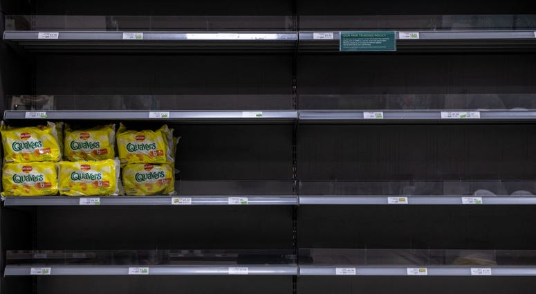 Grocery store empty shelves