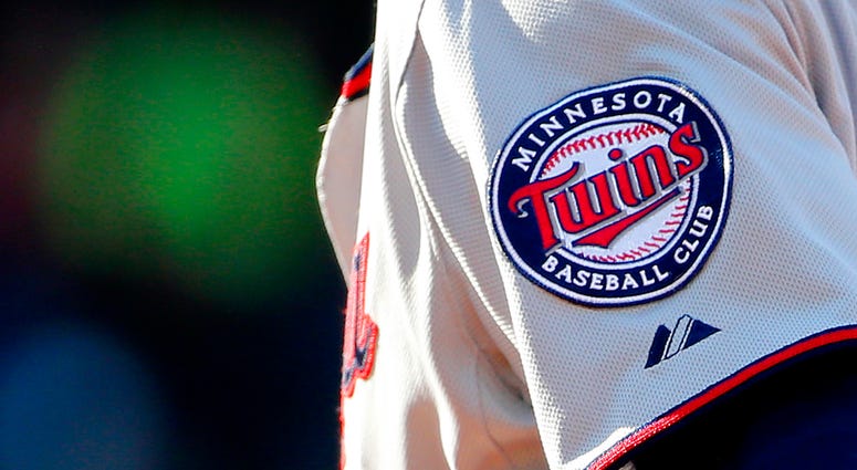 Twins logo on uniform Twins uniform logo