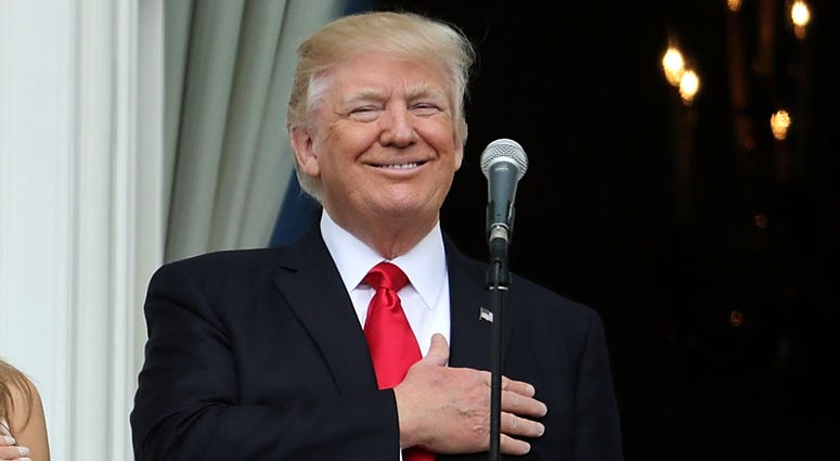 Hand over heart Trump Trump hand over heart