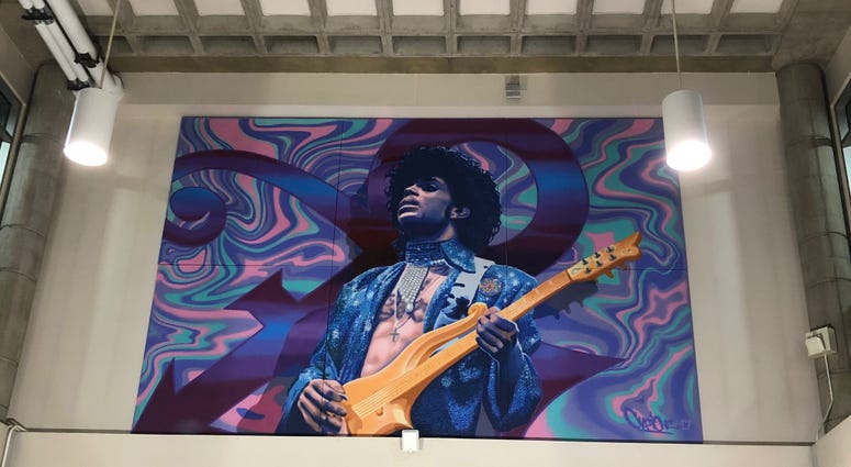 Prince mural installation MSP Prince mural installation MSP