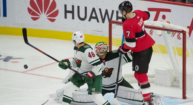 Alex Stalock preserves first win of the season for Wild A save for Alex Stalock