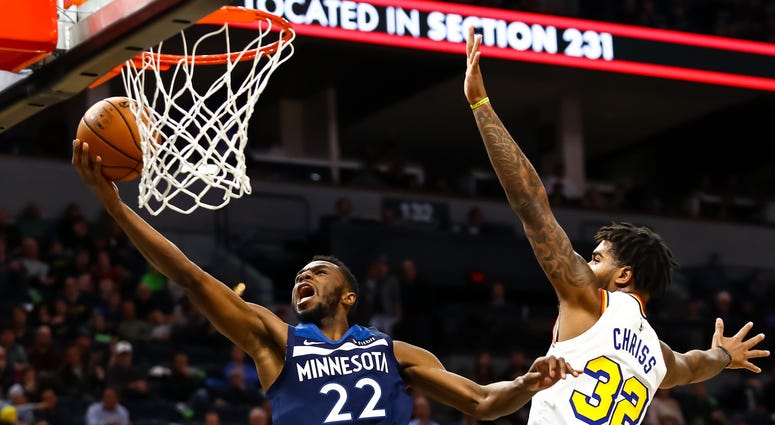 Marquese Chriss is beaten to the hoop by Andrew Wiggins Andrew Wiggins beats Marquese Chriss to the hoop
