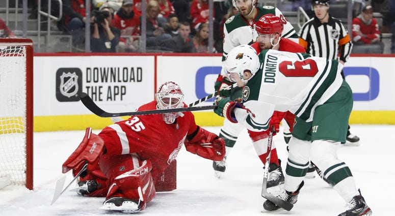 Ryan Donator beats Jimmy Howard to score for the Wild Goal by Ryan Donato