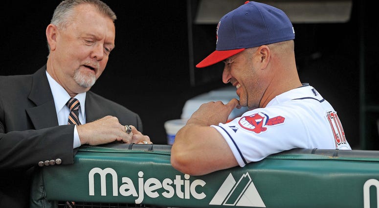 all of Fame inductee Bert Blyleven (left) shows Cleveland Indians manager Manny Acta (right) his Hall of Fame ring all of Fame inductee Bert Blyleven (left) shows Cleveland Indians manager Manny Acta (right) his Hall of Fame ring
