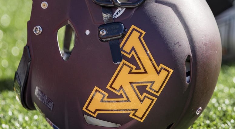 Football helmet of Gophers Gopher helmet