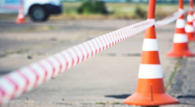 Stock image of cone on road Stock image of cone on road