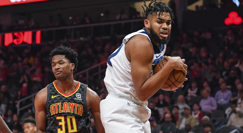 Karl-Anthony Towns gets a rebound in Atlanta Another rebound for Karl-Anthony Towns