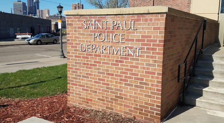 Sign outside Saint Paul police department Saint Paul police department sign
