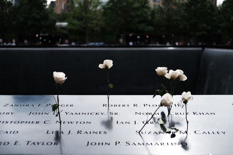 Roses are placed in the names of victims on the grounds of the September 11 Memorial and Museum on September 05, 2019 in New York City. New York City is preparing to commemorate the 18th anniversary of the attacks on the World Trade Center in which 2,996 Roses are placed in the names of victims on the grounds of the September 11 Memorial and Museum on September 05, 2019 in New York City. New York City is preparing to commemorate the 18th anniversary of the attacks on the World Trade Center in which 2,996